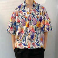 3D Printed Men's Retro Full Printed Short Sleeve
