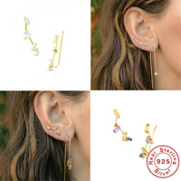 S925 Sterling Silver Square Zircon All-match Fashion Ear Clip