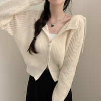 Temperament Leisure Design Sense Niche Double Zipper Hooded Sweater Coat