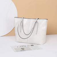 Leather Tote Oil Wax Leather Shoulder Bag For Girls
