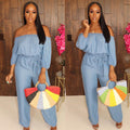 One-shoulder off-the-shoulder strappy jumpsuit