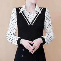 Fake Two-piece Student Base Shirt Plus-size Top