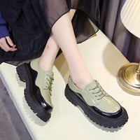 Ladies Casual Lace-up Color Matching Platform Shoes