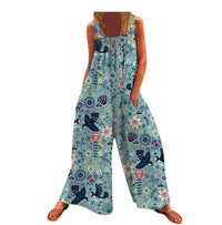 Printed Loose Strap Wide-leg Jumpsuit