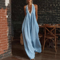 Casual And Comfortable Lace-trimmed Loose Linen Jumpsuit