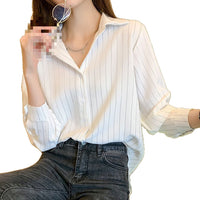 Long-sleeve Collared Chic Top Fashionable Professional-style Blouse