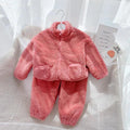 Fleece Lined Padded Warm Keeping Home Wear Two-piece Set