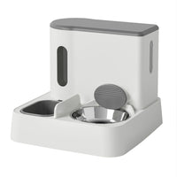 Cat Automatic Pet Feeder Water Dispenser Integrated Double Bowl Drinking Pet