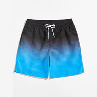 Gradient Swimming Trunks Men's Loose Printed Four Points Boyshorts