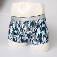 Cartoon Men's Boxer Panties Ice Silk Print Floral Mid-waist Breathable Boxers