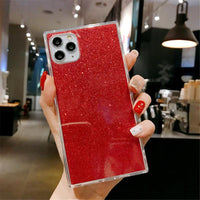 Compatible With  , Square Glitter Transparent TPU Soft Shell