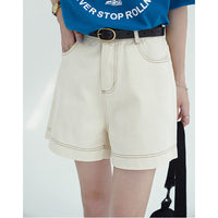 Women's Casual Workwear Contrast Trim Wide Leg Shorts