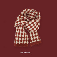 New Year Gift Red Lovers Wild Plaid Warm Wool Scarf