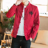 Chinese Style Men's Embroidered Buddha Casual Jacket
