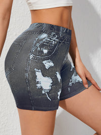 Women's Printed Denim Yoga Sports Hip Lifting