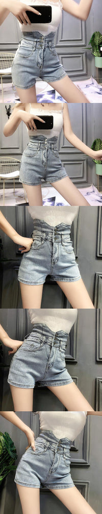 High Waist Slimming Net Red Casual Light Color Denim Waist