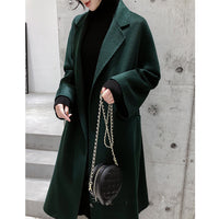 Loose water wave double face cashmere coat