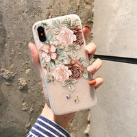 Embossed flower phone case