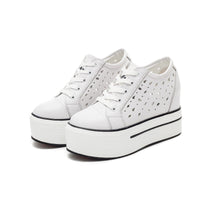 Increased 9cm Platform Shoes Thick-soled Hollow Lace-up Casual Shoes