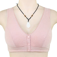 Cotton front button bra without steel ring beautiful back bra