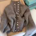 Thickened Lazy Zipper Collar Sweater Coat For Women