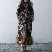 Hooded mid-length cotton coat