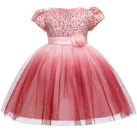 Children's sparkling starry sky dress wedding host catwalk
