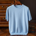 Men's Short-sleeved T-shirt Korean-style Trendy Round Neck Half-sleeve Sweater