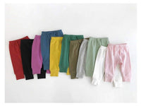 0-1-2-year-old baby's solid color band mouth casual pants