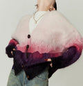 Casual V-neck Gradient Mohair Knitted Top