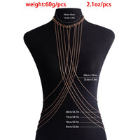 Fashion Creative Multi-layer Cross Body Chains Shop Hot Girl Chest Necklace