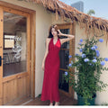 Mid-length Polka Dot Summer New Slim-fit Figure-flattering Sexy Backless Dress For Women