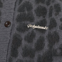Retro Personalized Leopard Print Knitted Sweater Cardigan