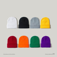 Pure color warm knitted hat