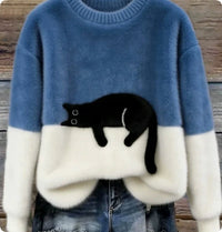 Womens Christmas Pullover Fleece Long-Sleeve Sweater