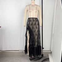 Versatile Slimming Irregular Lace Slit Skirt