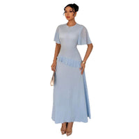 Women's Ruffle-Trimmed Round-Neck Casual Dress