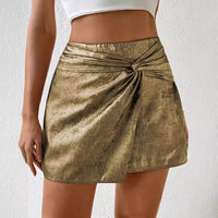 Personalized Hot Girl High Waist Twisted Mini Hip Skirt