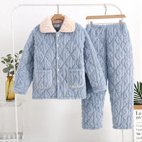 Women's Fashion Coral Fleece Three-layer Thickened Fleece-lined Warm Loungewear