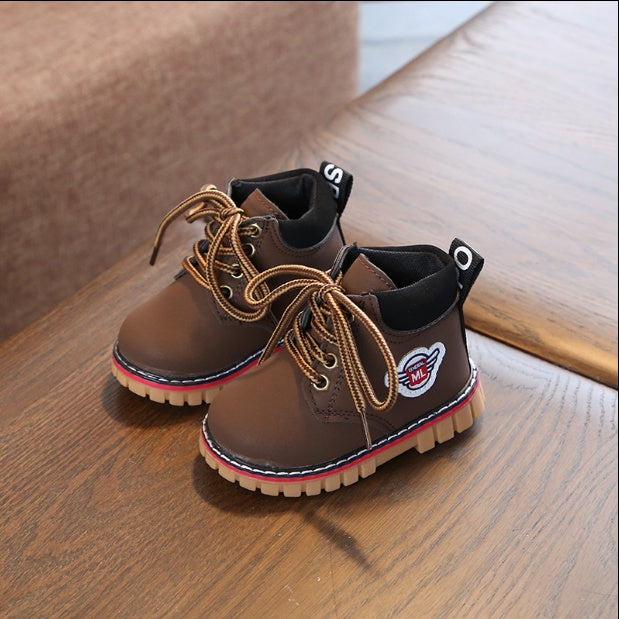 Baby cotton shoes autumn and winter new female treasure 1-3 years old 2 warm plus velvet children Martin boots boys winter shoes tide