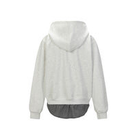 Mens American-Style Fake Two-Piece Plaid Hoodie
