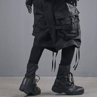 Mechanical Style Ribbon Loose Leisure Workwear Shorts