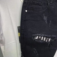 Summer New Patch Slim Fit Denim Cropped Pants