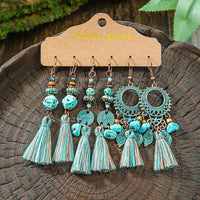 Vintage Earrings Women's Geometric Tassel Earrings Bohemia