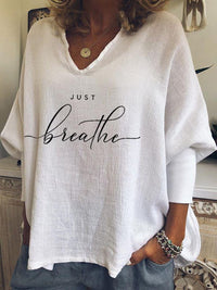Street Hipster V-neck Long Sleeve Loose Top Summer