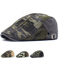 Men's Camouflage Washed Cotton Flat Brim Beret