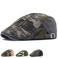 Men's Camouflage Washed Cotton Flat Brim Beret
