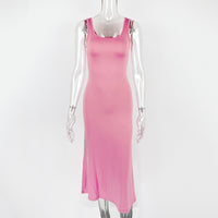 Slimming Square-Neck Elegant Sleeveless Tank Dress For Women