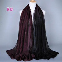 New cotton and linen Balinese women's scarf Classic hot stamping gradient autumn and winter women's scarf