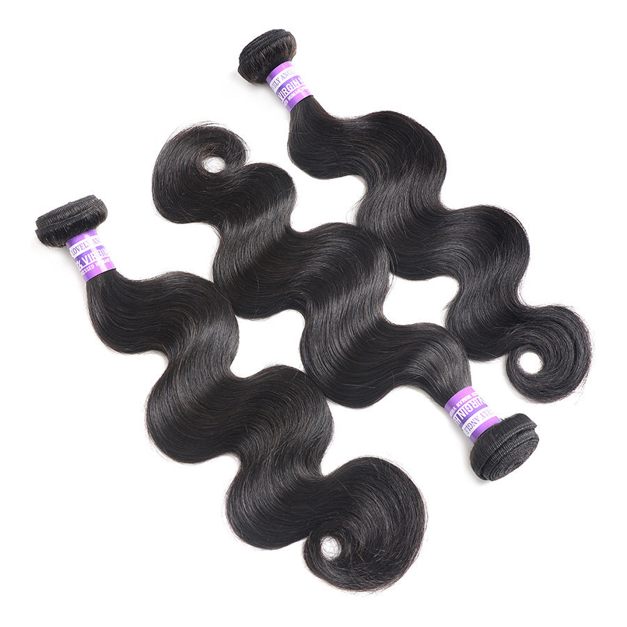 Black color Human hair Wigs